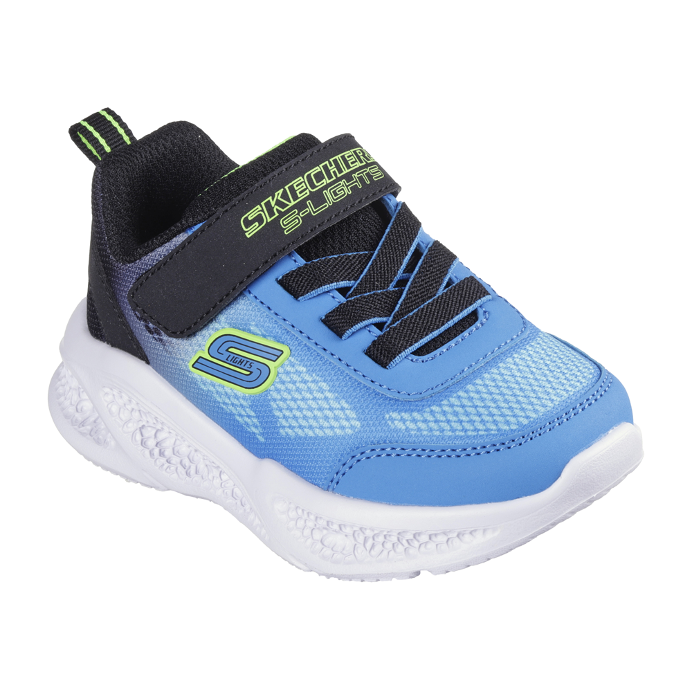 Skechers Meteor Lights Krendox Black Blue Trainers SoleLution