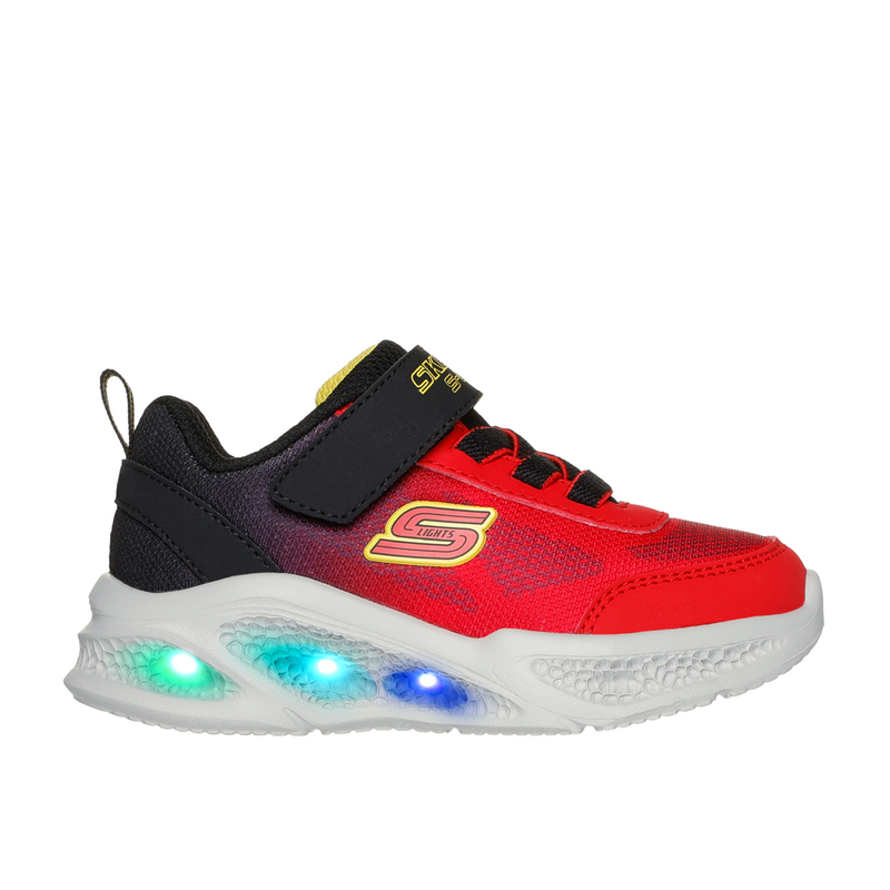 Skechers Meteor Lights Krendox Red Black Trainers