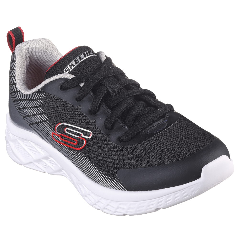 Skechers Microspec II Vovrix Black Silver Trainers