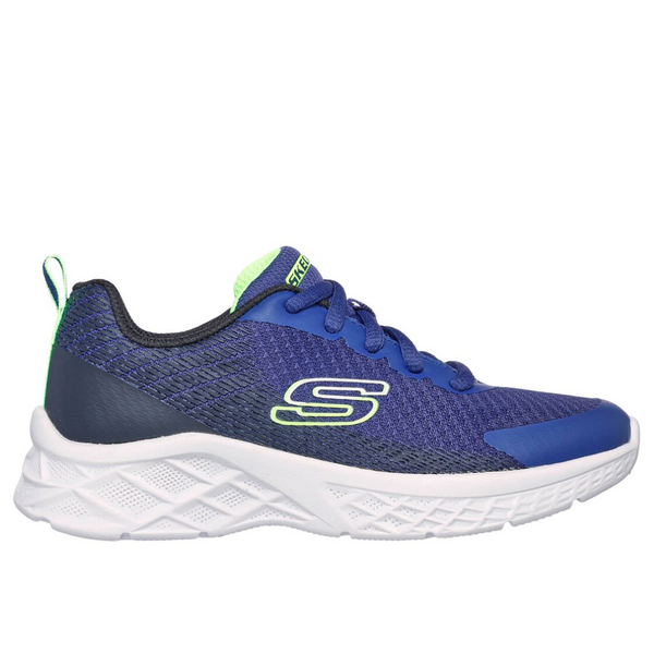 Skechers Microspec II - Vovrix - Navy Blue/Lime Trainers