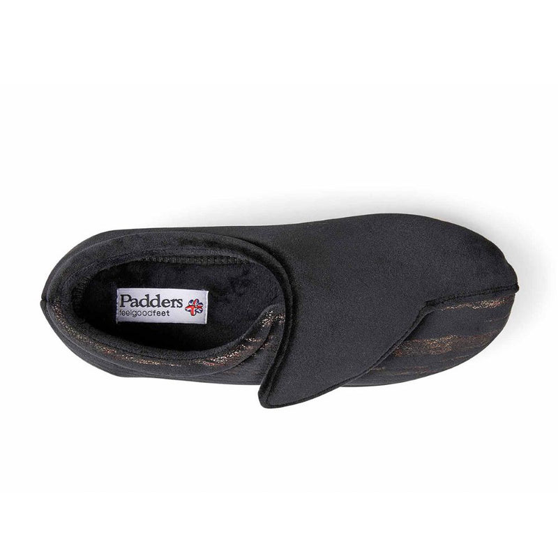 Padders Hug - Black Feature Slippers