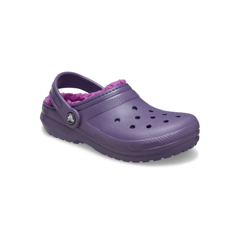 Crocs 207010 Classic Lined Kids Clog - Nightshade Slippers