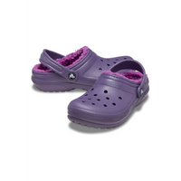Crocs 207010 Classic Lined Kids Clog - Nightshade Slippers
