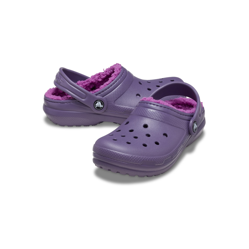 Crocs 207010 Classic Lined Kids Clog - Nightshade Slippers