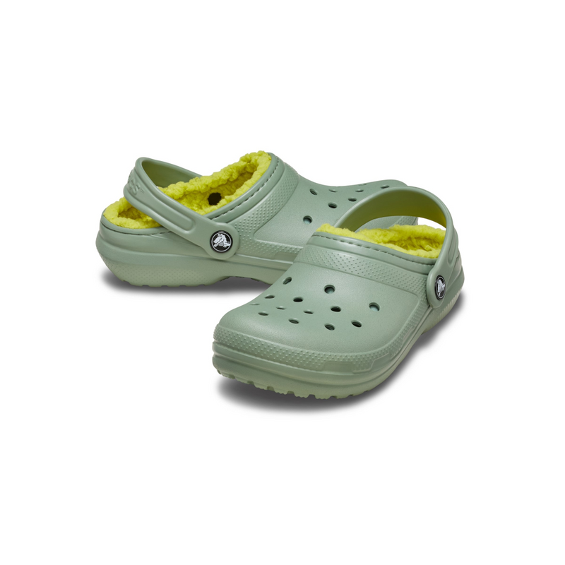 Crocs 207010 Classic Lined Kids Clog - Moss Slippers
