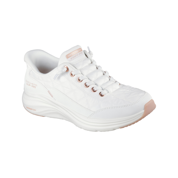 Skechers Slip-ins Contour Foam Cozy Fit Golden Hour - White/Rose Gold Trainers
