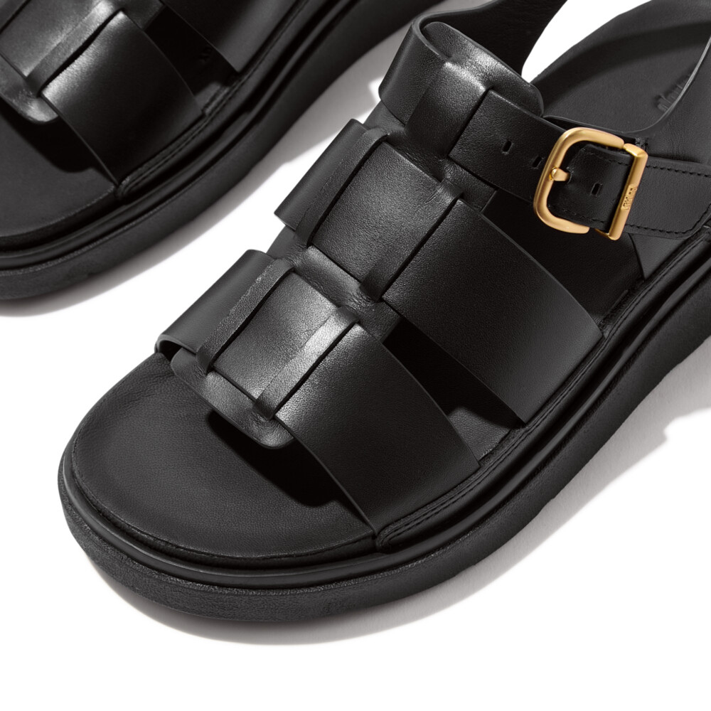 FitFlop Gen FF Leather Fisherman Sandals  - All Black