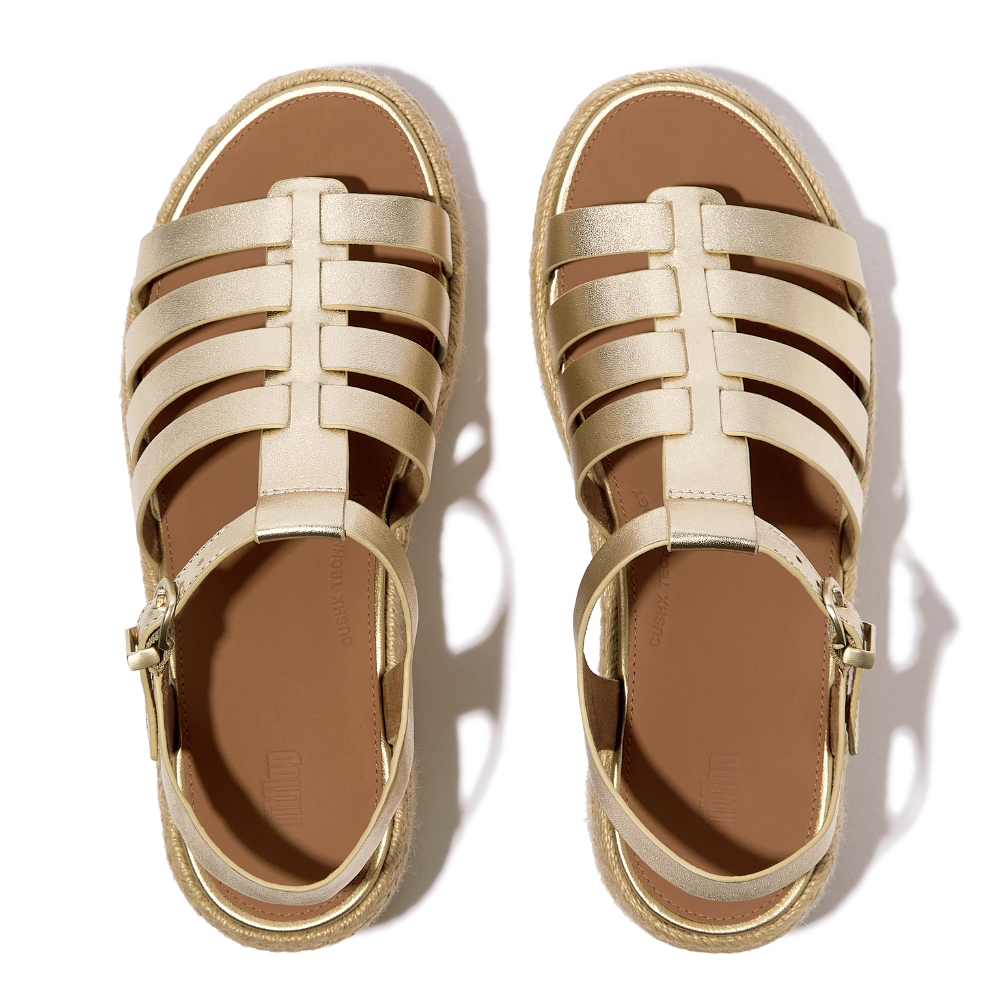 FitFlop PLatFForms Fisherman Wedge Sandal - Platino