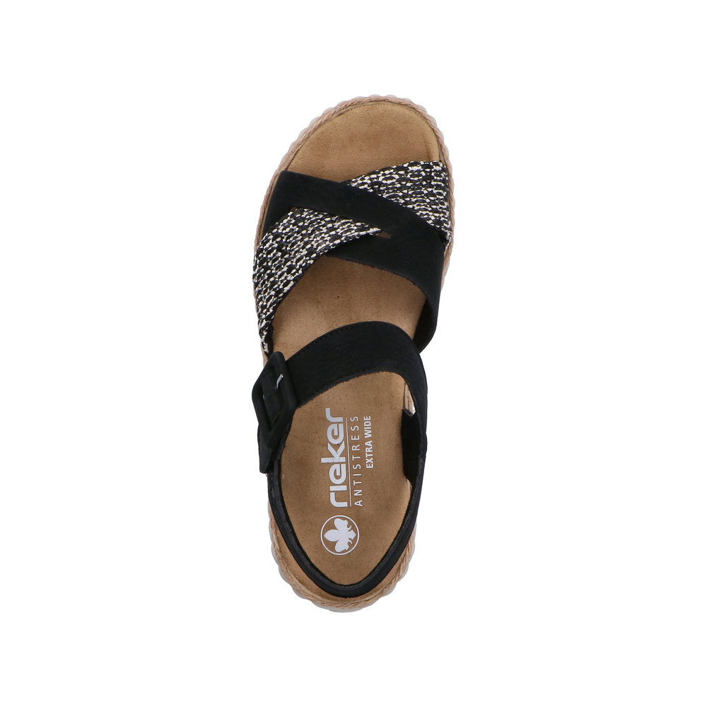 Rieker 69269 -  Black/Sand Sandals