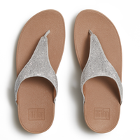 FitFlop Lulu Crystal Embellished Toe-Post Sandal - Steeled Silver