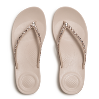 FitFlop iQushion Multi-Crystal Ergonomic Flip Flop - All Nude Rose