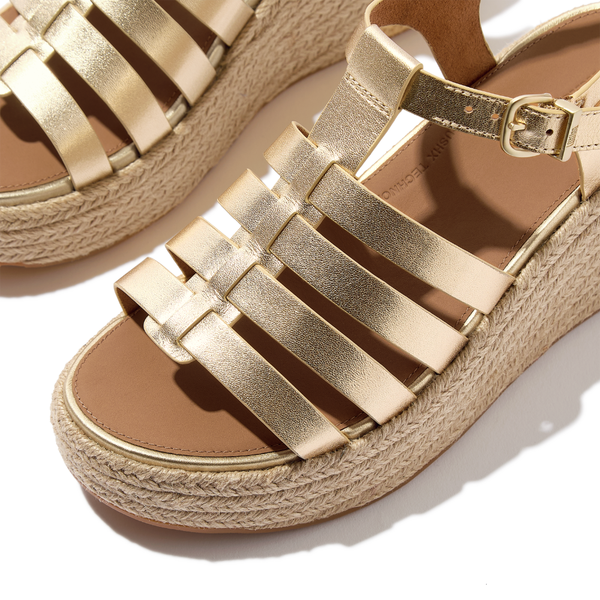 FitFlop PLatFForms Fisherman Wedge Sandal - Platino