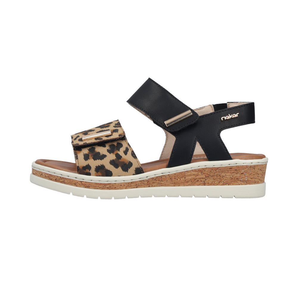 Rieker V4181 -  Beige/Black Sandals