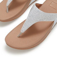 FitFlop Lulu Crystal Embellished Toe-Post Sandal - Steeled Silver