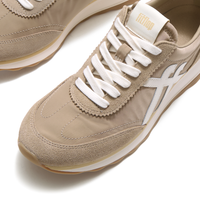 FitFlop Retro-Q FF Fabric/Suede Trainer - Cappuccino/Cream