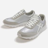 FitFlop Retro-Q FF Metallic Sneakers - Silver/Urban White