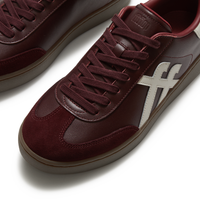 FitFlop The Dash T-Toe Leather Trainer - Dark Merlot