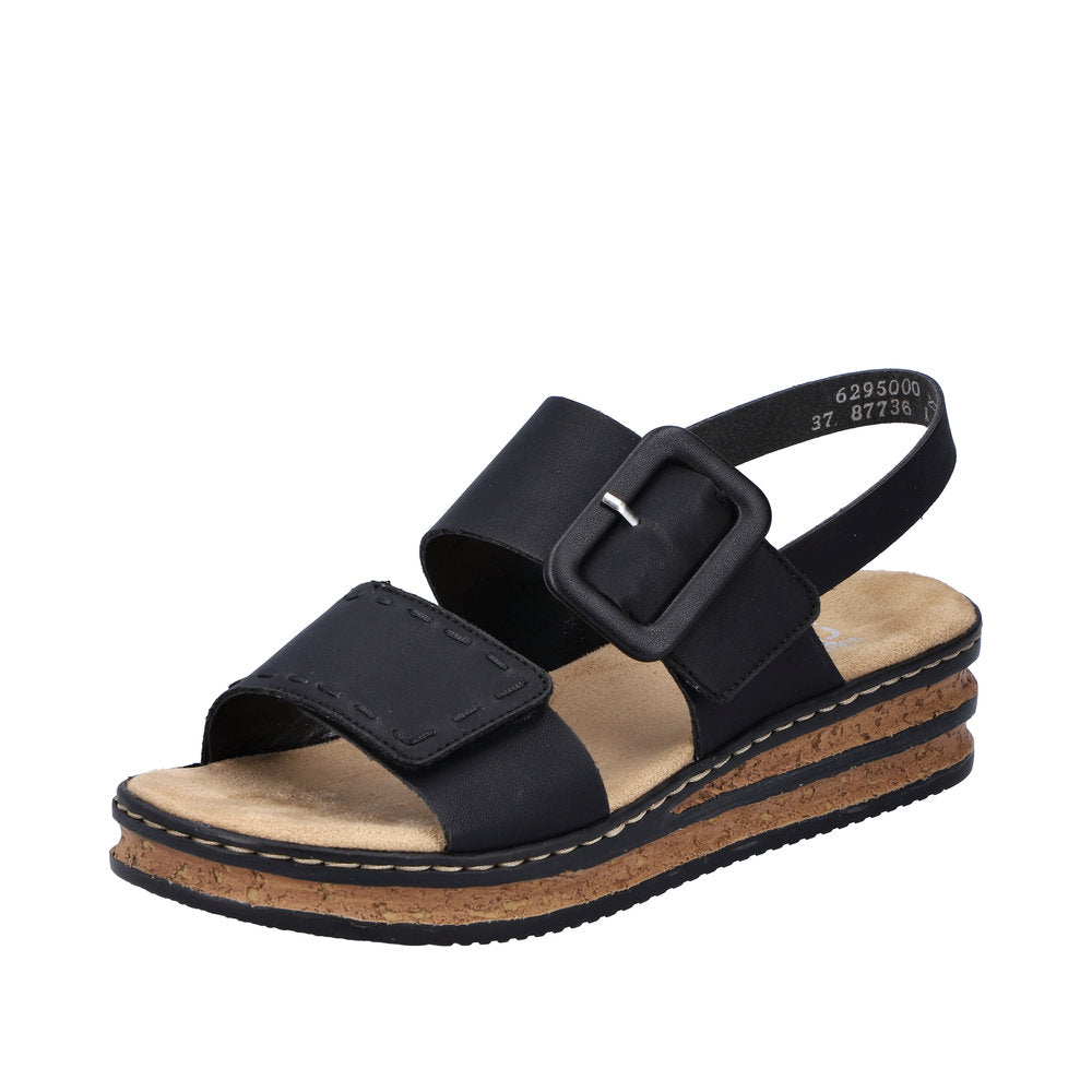 Rieker 62950 - Black Sandals – SoleLution