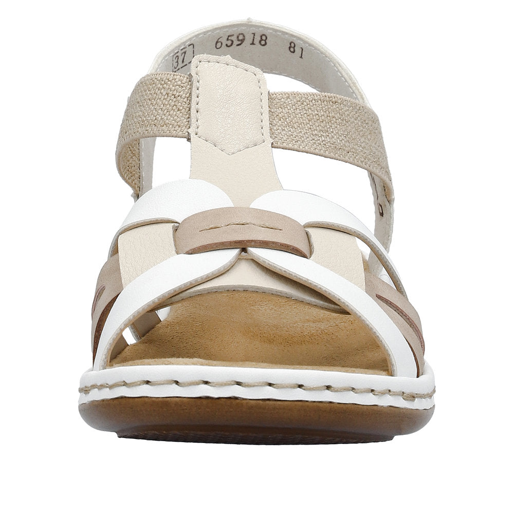 Rieker 65918 - Pebble/Altrosa/Weiss Sandals