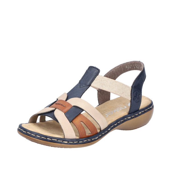 Rieker 65918 - Pazifik/Cayenne/Nude Sandals