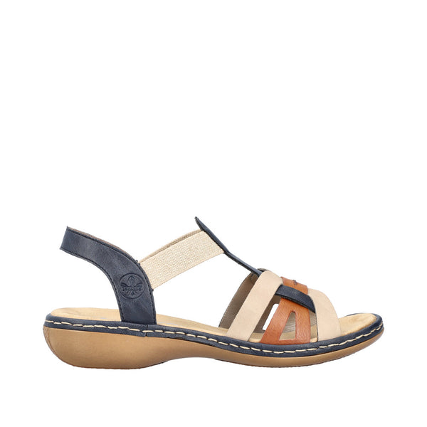 Rieker 65918 - Pazifik/Cayenne/Nude Sandals