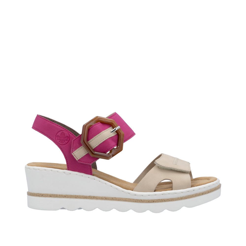 Rieker 67476 - Perle/Fuschia Sandals