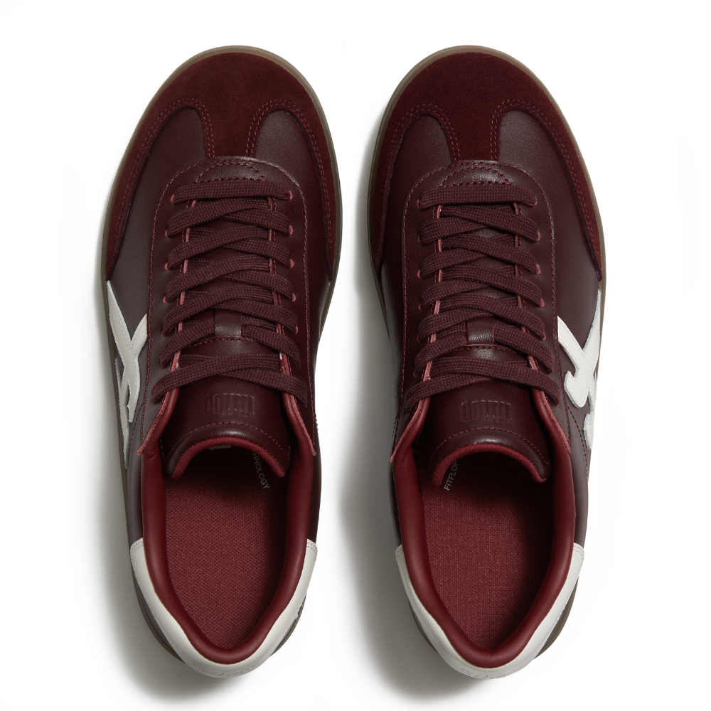 FitFlop The Dash T-Toe Leather Trainer - Dark Merlot