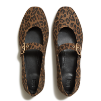 FitFlop Delicato Suede Leopard Mary-Jane - Tan/Black