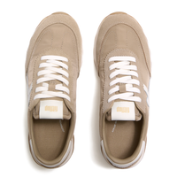 FitFlop Retro-Q FF Fabric/Suede Trainer - Cappuccino/Cream