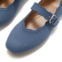 FitFlop Delicato Wave-Edge Canvas Mary Jane - Cosmic Blue Canvas