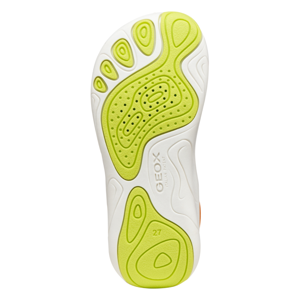 Geox J Foot-Run J65PDB - C2T3S Orange/Lime Green Trainers