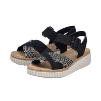 Rieker 69269 -  Black/Sand Sandals