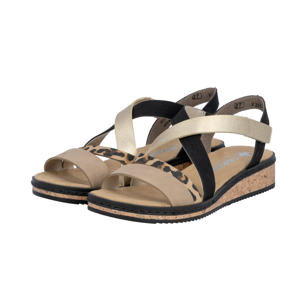 Rieker V3663 -  Shell/Beige/Light gold Sandals
