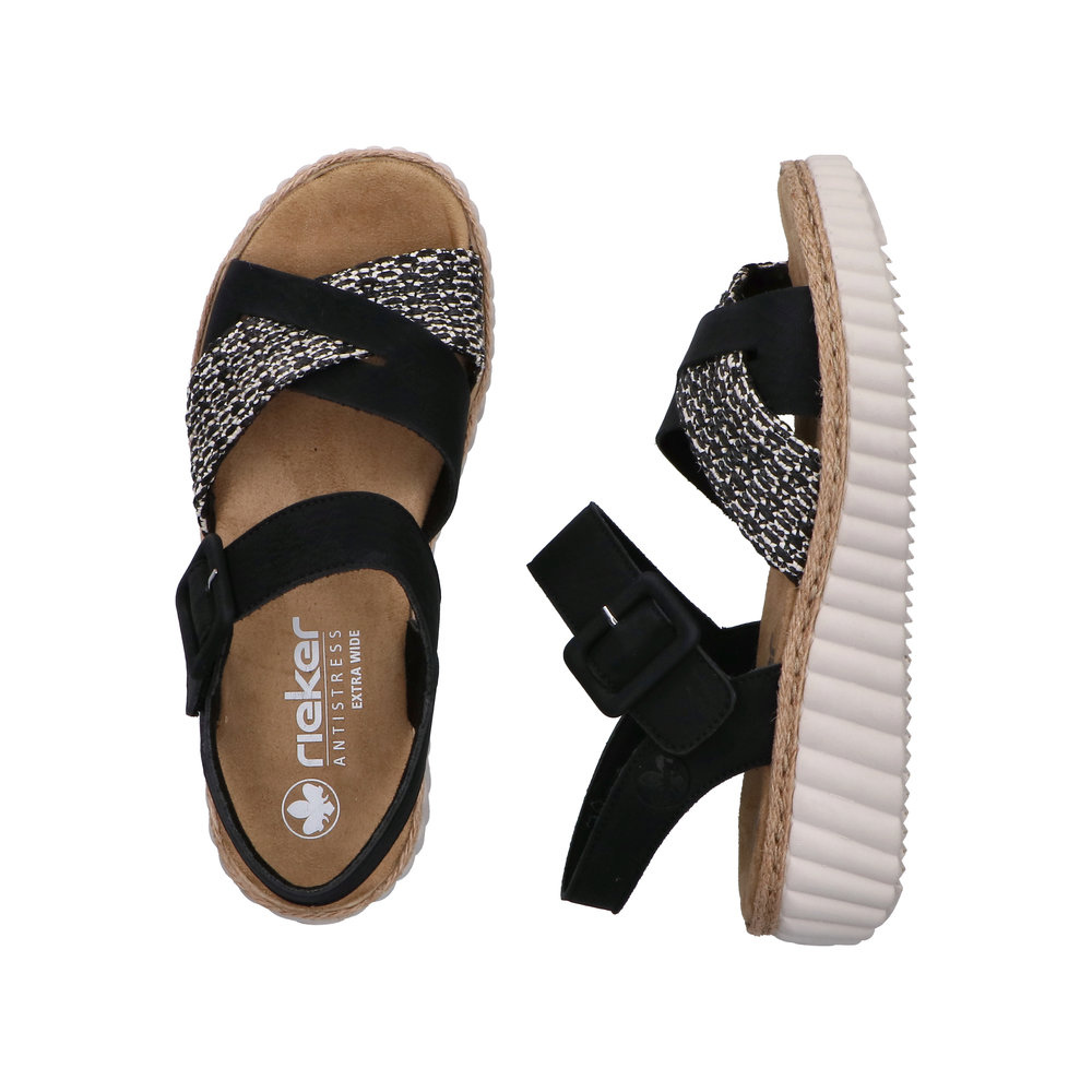 Rieker 69269 -  Black/Sand Sandals