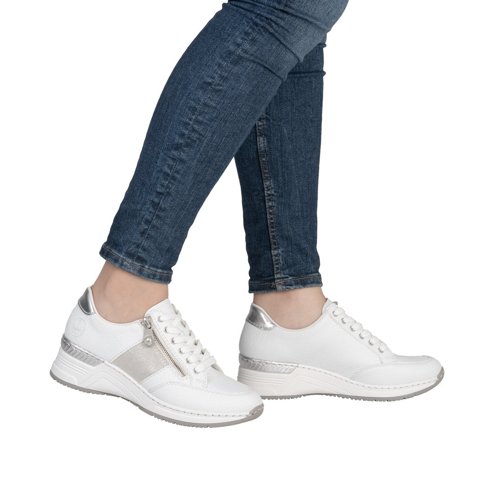 Rieker N4322 -  White/Silver Trainers