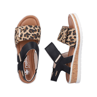 Rieker V4181 -  Beige/Black Sandals