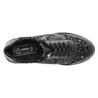 DB Poinsettia - Black Leather/Stretch Trainer