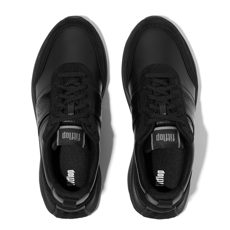 FitFlop F-Mode Flow Sequin Trainers - All Black