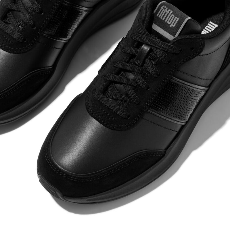 FitFlop F-Mode Flow Sequin Trainers - All Black