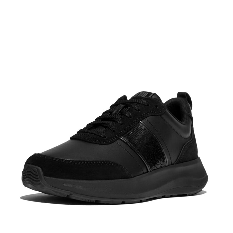 FitFlop F-Mode Flow Sequin Trainers - All Black