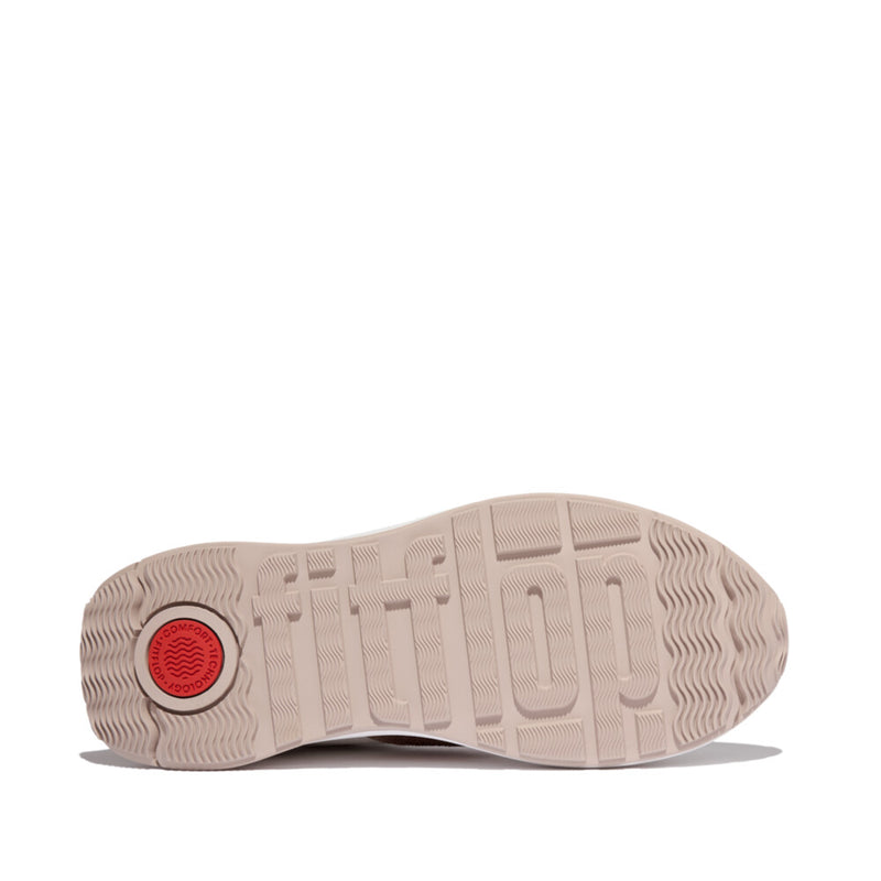 FitFlop F-Mode Flow Sequin Trainers -Urban White/Classic Beige