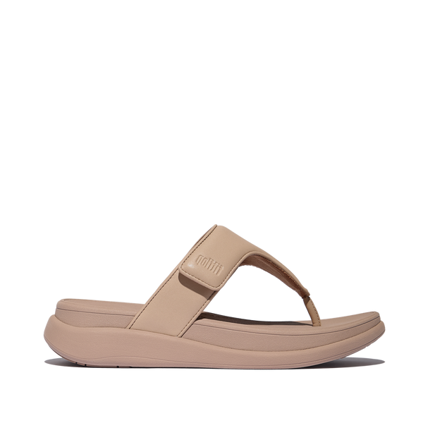 FitFlop F-Mode Go Adjustable Flatform Toe-Post  - Classic Beige Sandals
