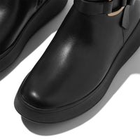 FitFlop F-Mode Square-Ring Platform Ankle Boot - Black