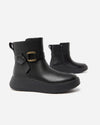 FitFlop F-Mode Square-Ring Platform Ankle Boot - Black