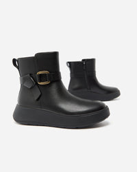 FitFlop F-Mode Square-Ring Platform Ankle Boot - Black