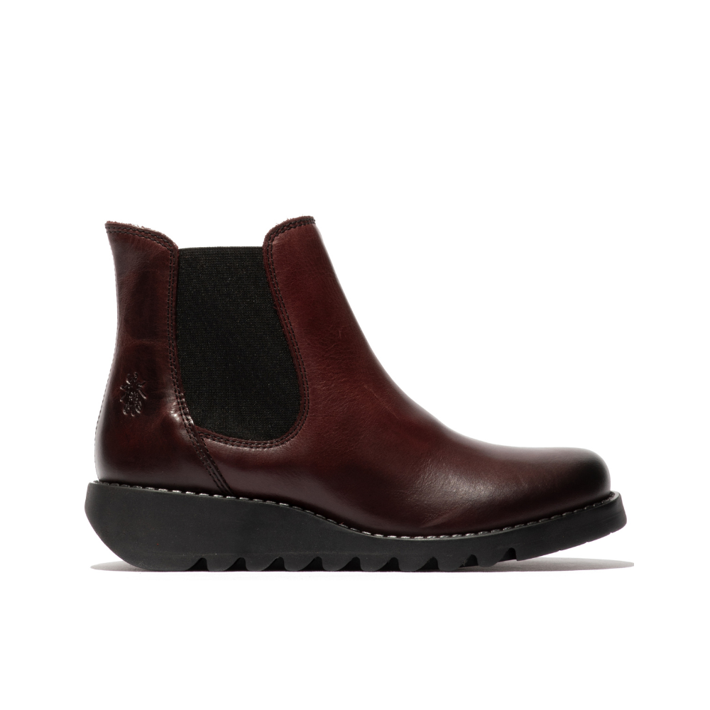 Fly London Salv Boot - Wine (Black Elastic)