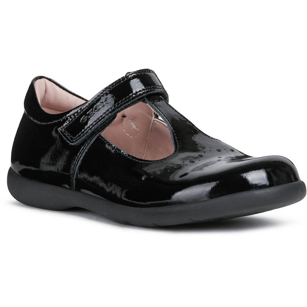 Geox J Naimara Girl J16FHB - Black Patent School