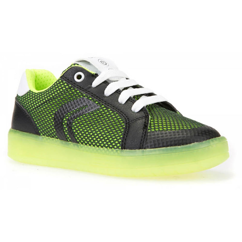 Geox J Kommodor Boy A J825PA -  C0802 Black/Lime Trainers