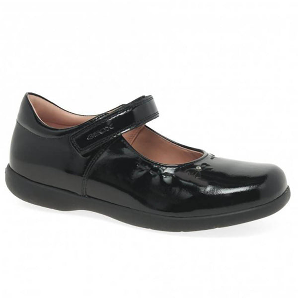 Geox J Naimara Girl J16FHA - Black Patent School