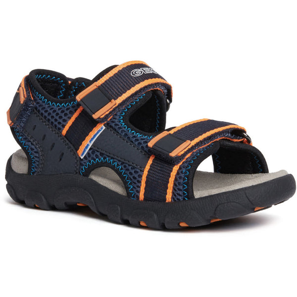 Geox J Sandal Strada J1524A - C4324 Navy/Fluo Orange Sandals